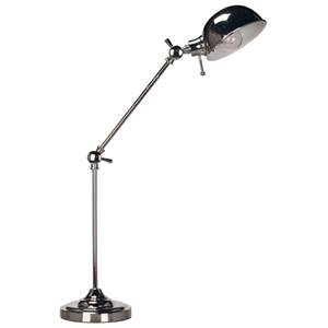Elgin Desk Lamp - Satin Nickel, Metal, Bowl Shade 