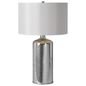 Rita Table Lamp - Silver Plated Glass, Ivory Silk Shade 