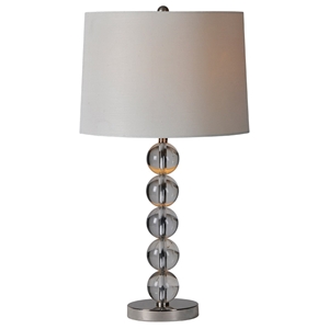 Monaco Table Lamp - Satin Nickel, Crystal Ball Accents 