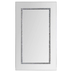 Embedded Jewels Mirror - Rectangular, Chrome Accents 