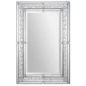 Vincenzo Rectangular Mirror - Venetian Style, Etched Details 
