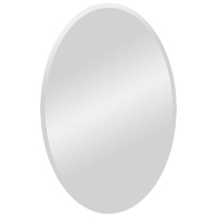 Large Oval Contemporary Mirror - Beveled, Frameless