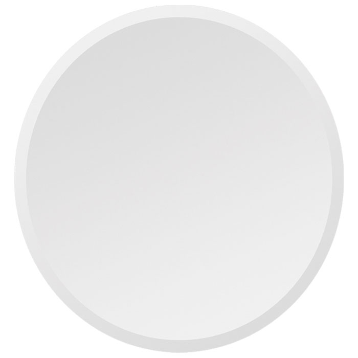 Round Contemporary Mirror - Beveled, Frameless 