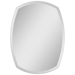 Contemporary Frameless Mirror with Bloated Sides 