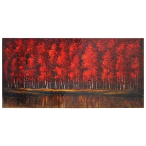 The Ruby Forest Oil Painting - High Gloss, Rectangular Canvas 