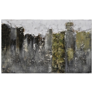 Fog City Oil Painting - Abstract, Rectangular Canvas 