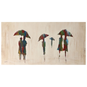 Walk In The Rain Oil Painting - Rectangular Canvas 