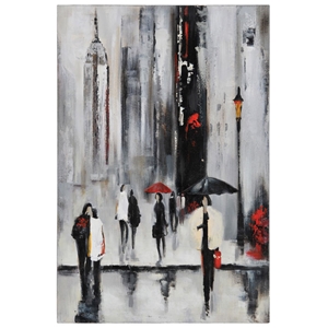 Bustling City I Oil Painting - Rectangular Canvas 