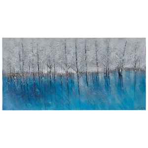 Forest of Blue Oil Painting - Textured, Rectangular Canvas 