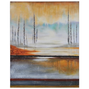 Earth in Fall Oil Painting - Gallery-Wrapped, Rectangular Canvas 