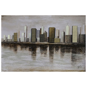 Downtown Oil Painting - Rectangular Canvas 