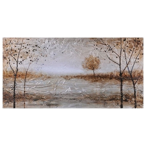 Late Autumn Oil Painting - Textured, Landscape, Rectangular 