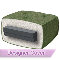 Silver 6 Loveseat Futon Mattress with Designer Cover 