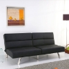 Fitz Black Leather Look Splitback Convertible Sofa Bed - RTA-P3502-BK