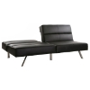Fitz Black Leather Look Splitback Convertible Sofa Bed - RTA-P3502-BK