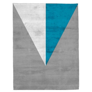 Aalborg - Grey, White & Blue Rug 