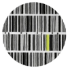 Bar Code - Black, White & Neon Lime Rug 