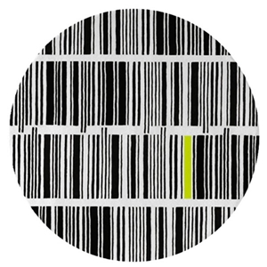 Bar Code - Black, White & Neon Lime Rug 