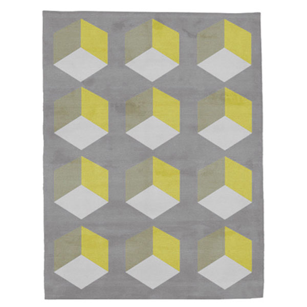 Cubizzmo No.1 - Grey & Yellow Rug 