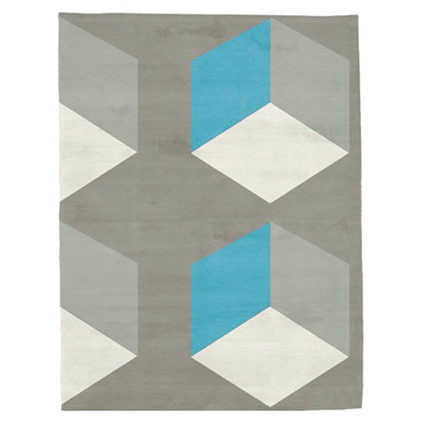 Cubizzmo No.2 - Beige & Blue Rug 