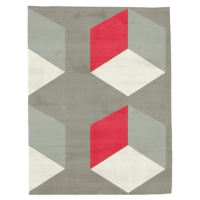 Cubizzmo No.2 - Beige & Paradise Pink Rug