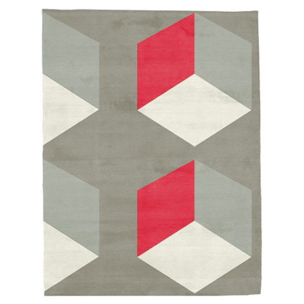 Cubizzmo No.2 - Beige & Paradise Pink Rug 