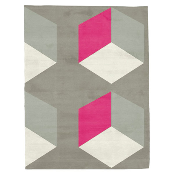 Cubizzmo No.2 - Beige & Pink Rug 