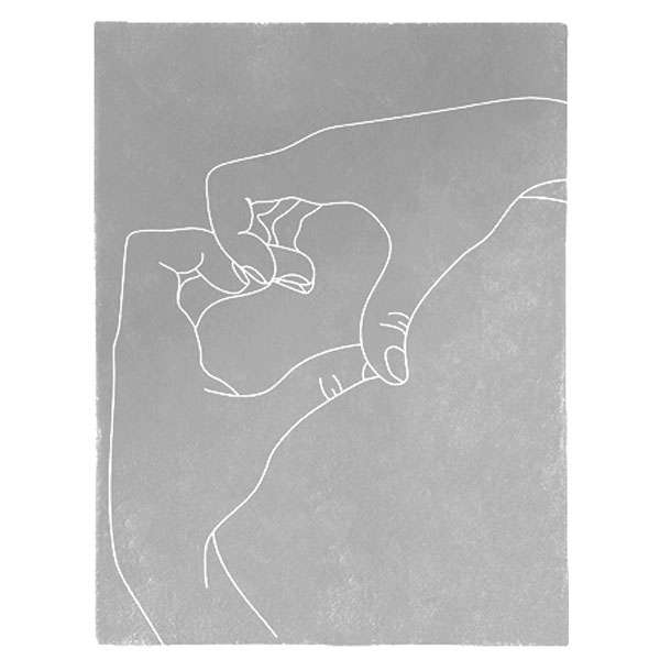 Love Sign - Light Silver Rug 