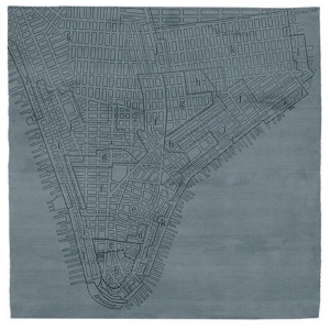 Lower Manhattan No.2 - Cold Blue Rug 