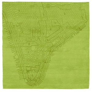 Lower Manhattan No.2 - Green Rug 