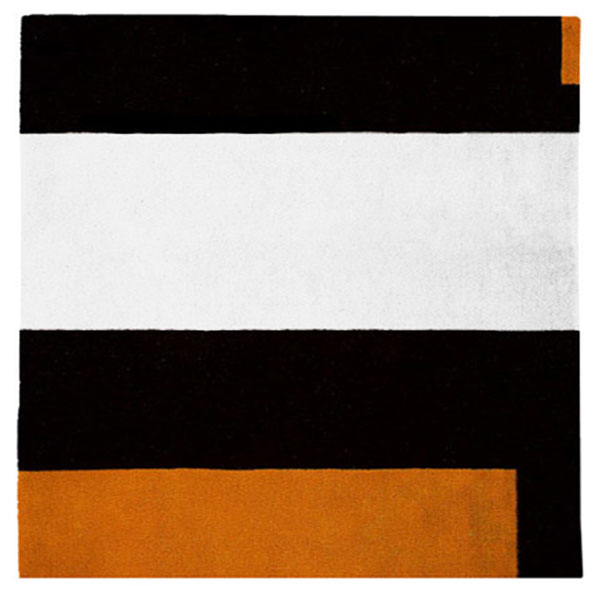 Square Soul Icheon - Black, White & Orange Rug 