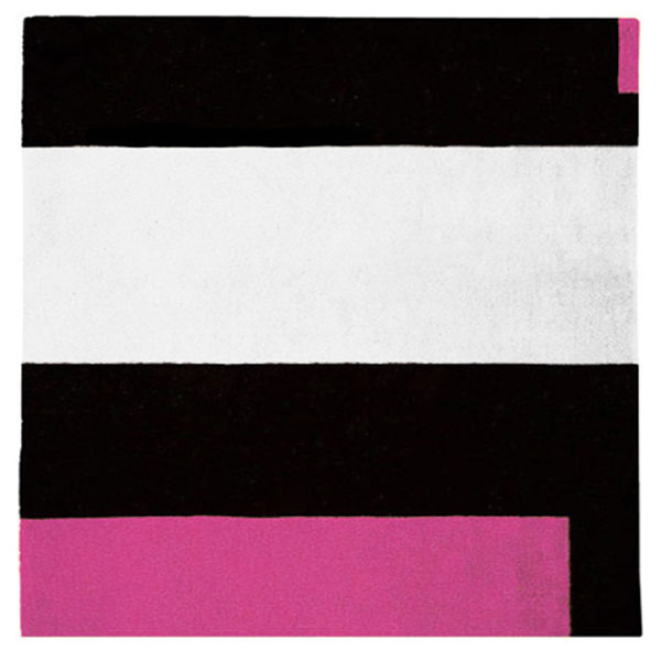 Square Soul Icheon - Black, White & Rose Pink Rug 