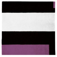 Square Soul Icheon - Black, White & Violet Rug