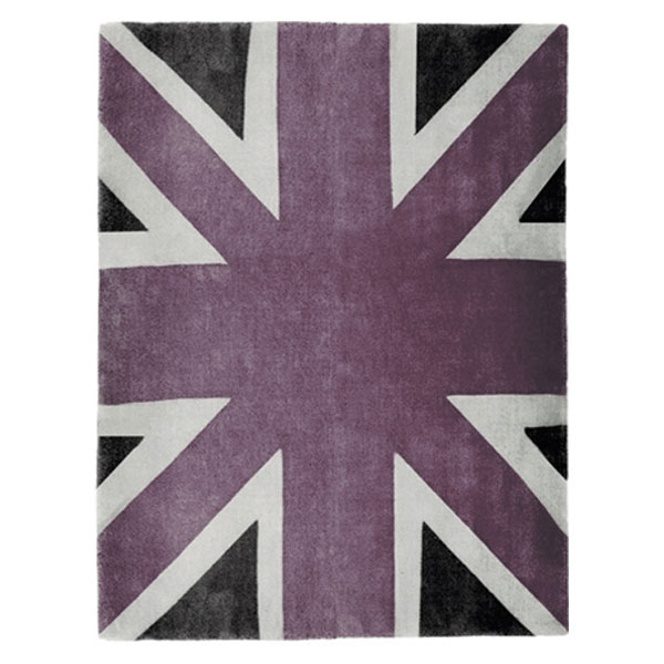 Union Jack - Vintage Lilac, White & Dark Grey Rug 