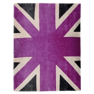 Union Jack - Purple, Beige & Dark Grey Rug 