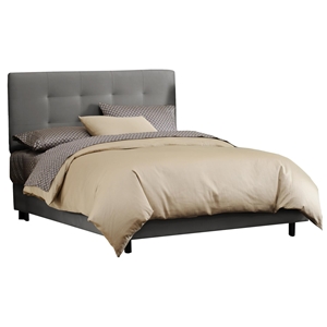 Lyra Bed - Microsuede, Pull Tufted Headboard, Charcoal 