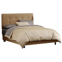 Lyra Bed - Microsuede, Pull Tufted Headboard, Saddle