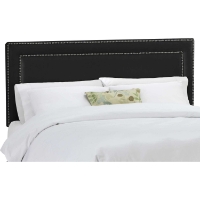 Andromeda Fabric Headboard - Nail Button Border, Black
