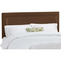 Andromeda Fabric Headboard - Nail Button Border, Chocolate
