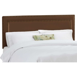 Andromeda Fabric Headboard - Nail Button Border, Chocolate 