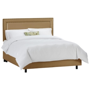 Andromeda Fabric Bed - Nail Button Border Khaki 