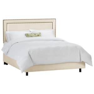 Andromeda Fabric Bed - Nail Button Border, Parchment 
