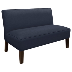 Cepheus Armless Settee - Twill Fabric, Navy 