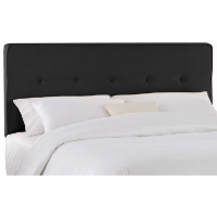 Cassiopeia Upholstered Headboard - Twill, Button Accents, Black