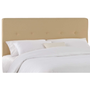 Cassiopeia Upholstered Headboard - Twill, Button Accents, Khaki 