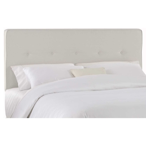 Cassiopeia Upholstered Headboard - Twill, Button Accents, White 