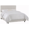 Cassiopeia Upholstered Bed - Twill, Button Accents, White 