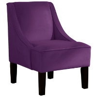 Crux Swoop Lounge Chair - Velvet, Aubergine
