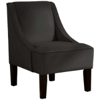 Crux Swoop Lounge Chair - Velvet, Black