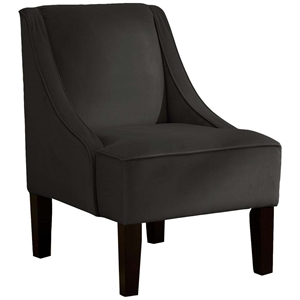 Crux Swoop Lounge Chair - Velvet, Black 